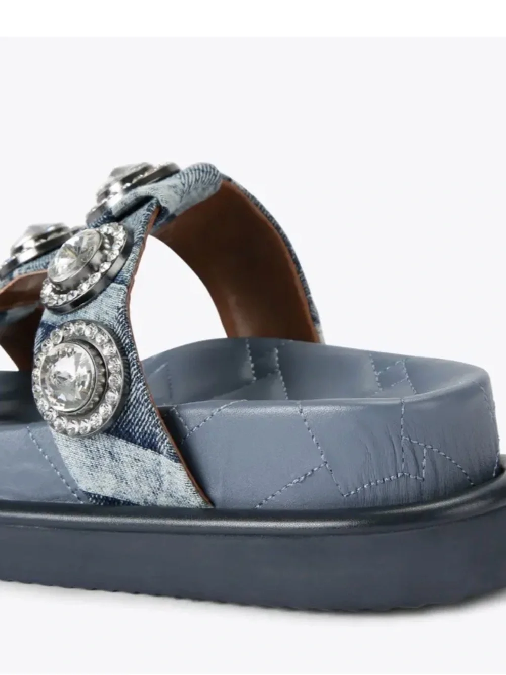 ORSON CRYSTAL SANDAL KURT GEIGER LONDON COLOR: DENIM size 40 US 9.5 preowned